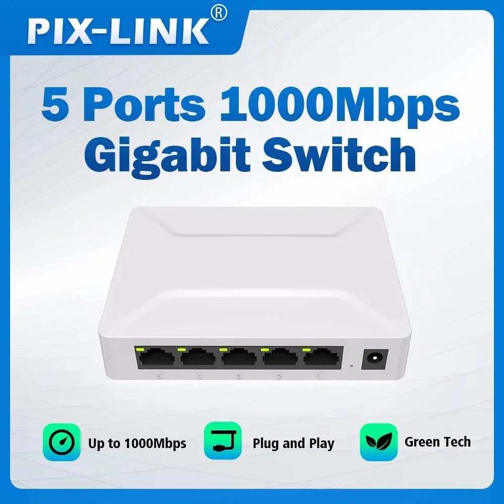 PIX-LINK GS05 ⰡƮ Ʈũ ̴ ġ , 5 Ʈ, 10 100 1000Mbps,  RJ45 ̴ ó LAN 